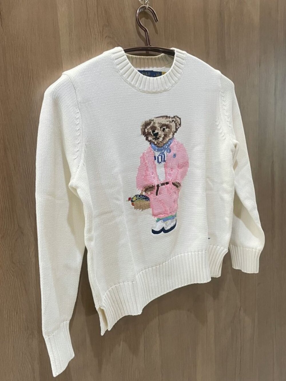 Polo Ralph Lauren Off‑White Picnic Bear Intarsia Knit Sweater